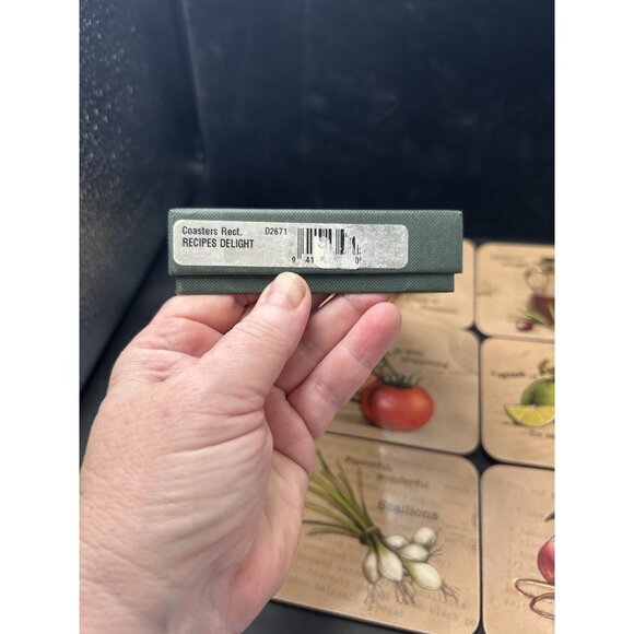 Jason 6 pc Coasters Recipe Delight Cork backed Bar Cocktail Drink Coasters Boxed - Picture 3 of 8